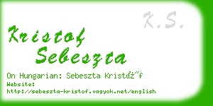 kristof sebeszta business card